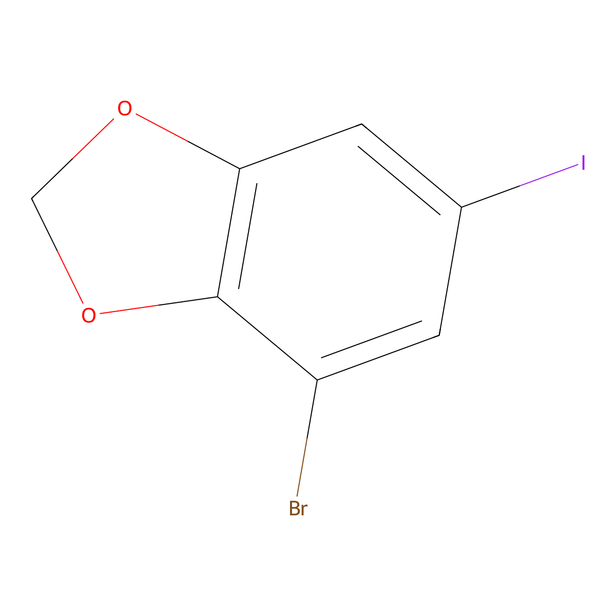 4-Bromo-6-iodobenzo[D][1,3]dioxole molecular structure, CAS 2969461-20-7