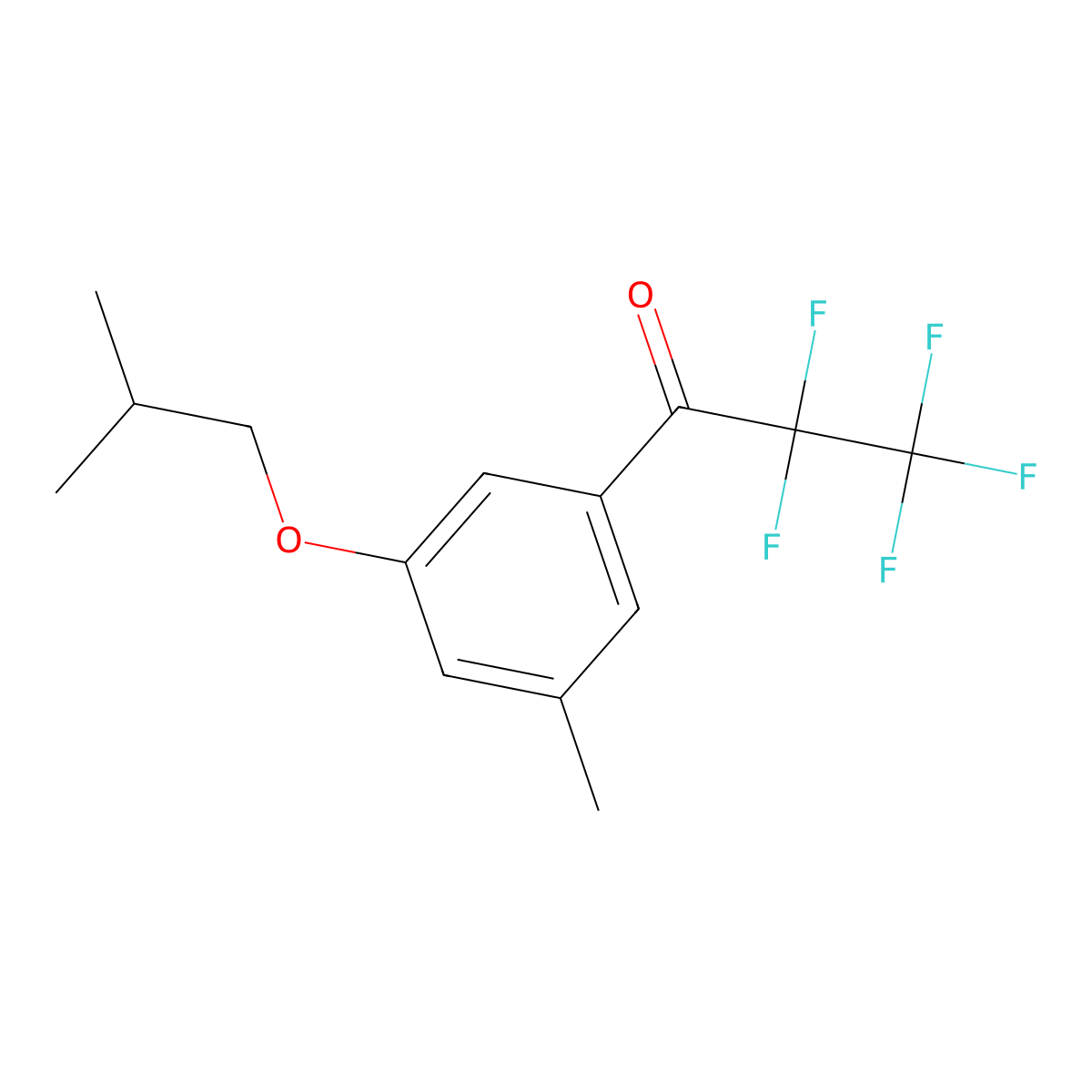 2,2,3,3,3-Pentafluoro-1-(3-isobutoxy-5-methylphenyl)propan-1-one molecular structure, CAS 2969461-62-7