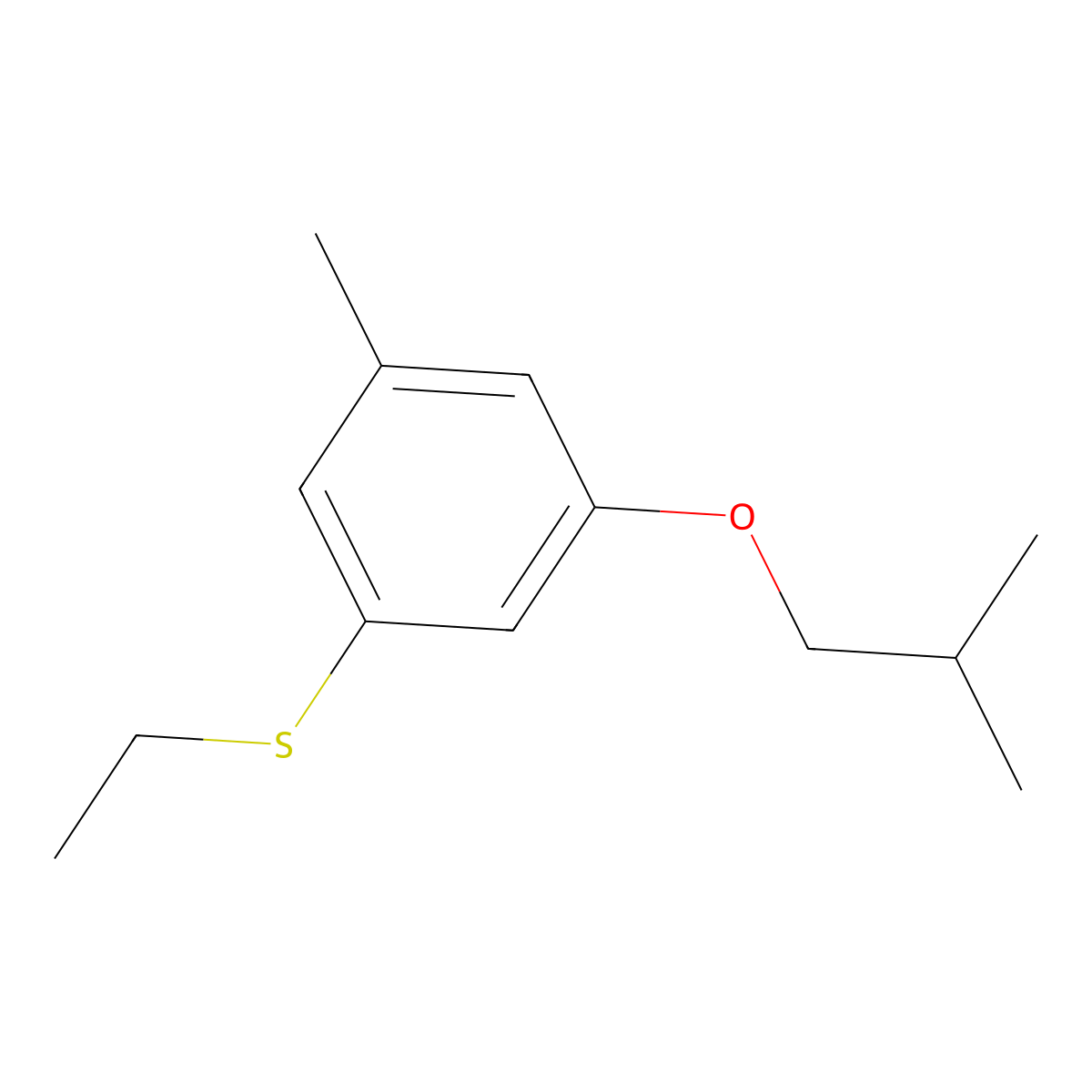 Ethyl(3-isobutoxy-5-methylphenyl)sulfane molecular structure, CAS 2969461-74-1