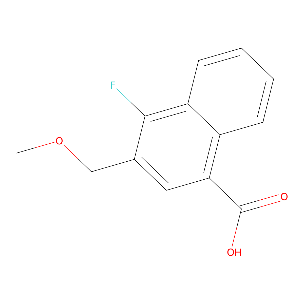 4-Fluoro-3-(methoxymethyl)-1-naphthoic acid molecular structure, CAS 2969462-47-1