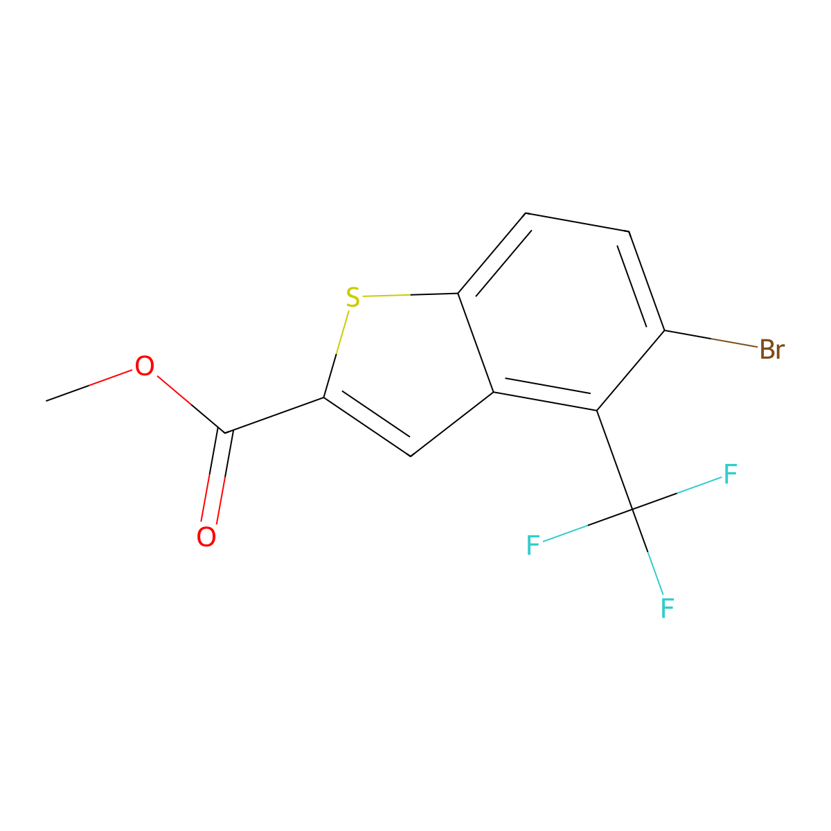 Methyl 5-bromo-4-(trifluoromethyl)benZo[b]thiophene-2-carboxylate molecular structure, CAS 2969463-89-4