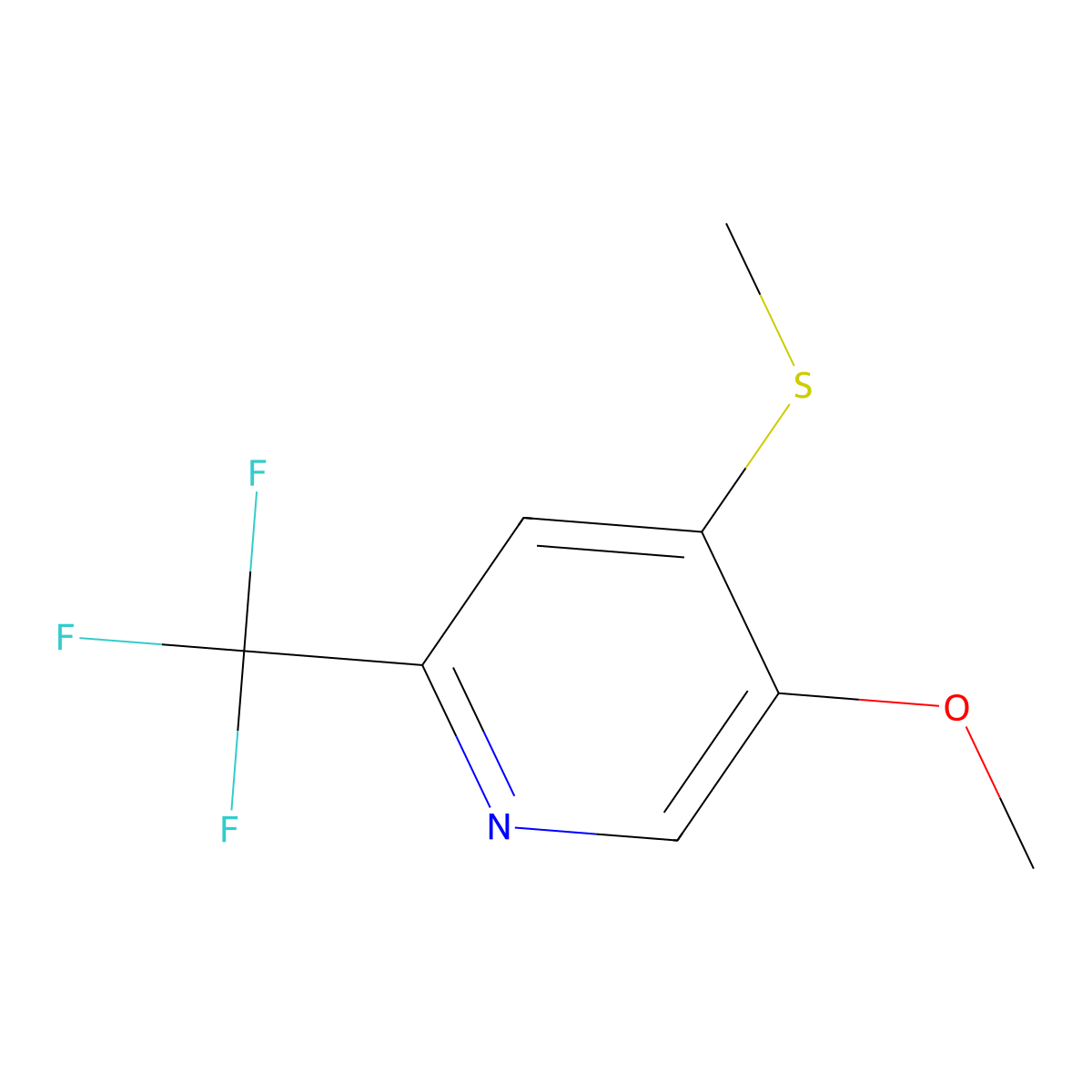 5-Methoxy-4-(methylthio)-2-(trifluoromethyl)pyridine molecular structure, CAS 2969466-70-2