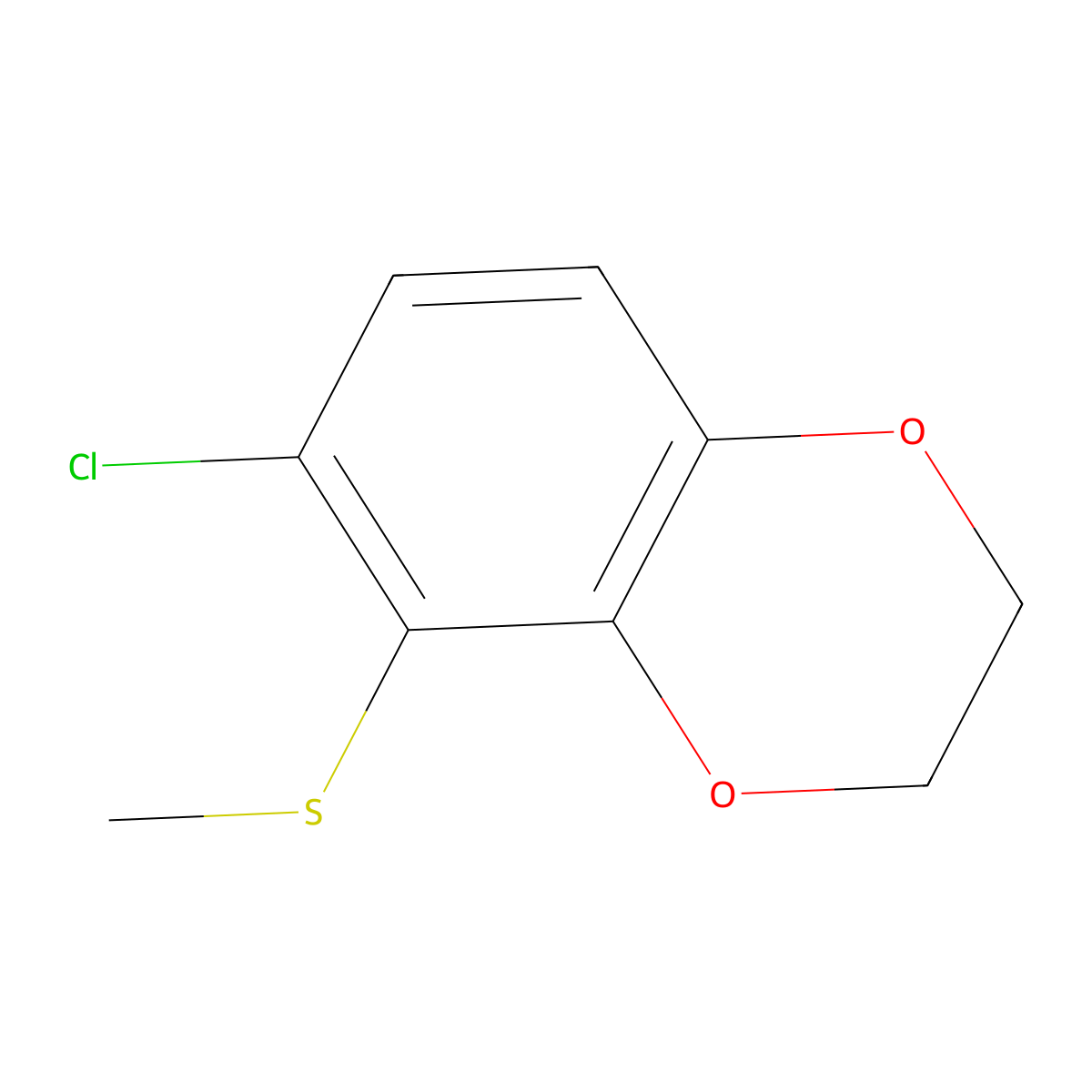 6-Chloro-5-(methylthio)-2,3-dihydrobenzo[b][1,4]dioxine molecular structure, CAS 2969468-64-0