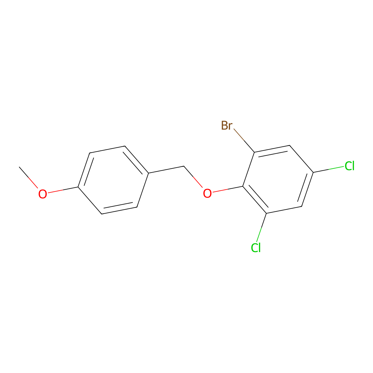1-Bromo-3,5-dichloro-2-((4-methoxybenzyl)oxy)benzene molecular structure, CAS 2969469-00-7
