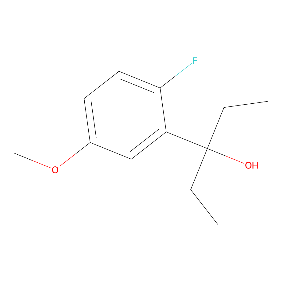 3-(2-Fluoro-5-methoxyphenyl)pentan-3-ol molecular structure, CAS 2969470-11-7