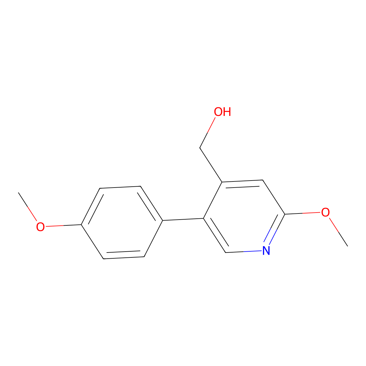 (2-Methoxy-5-(4-methoxyphenyl)pyridin-4-yl)methanol molecular structure, CAS 2969470-88-8