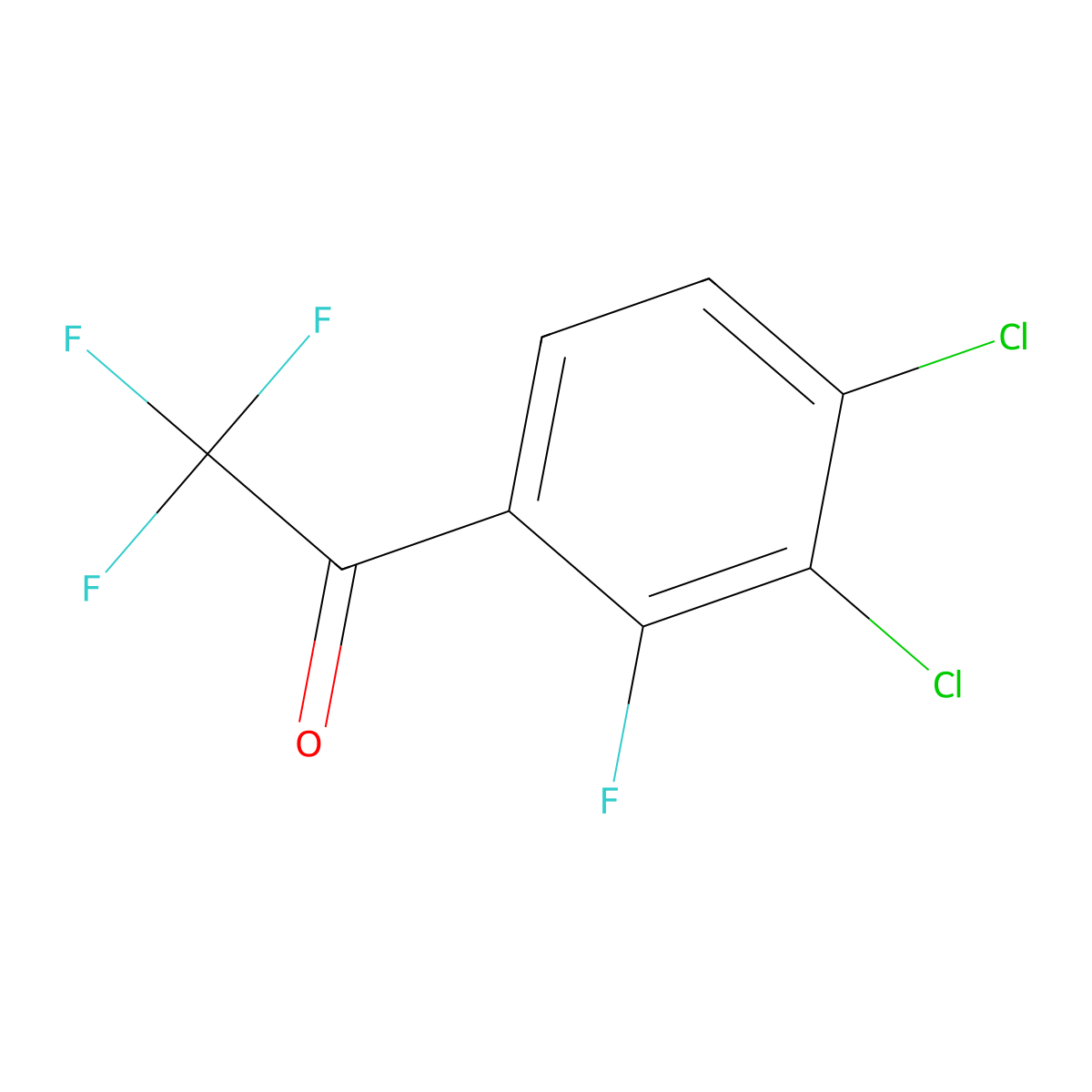1-(3,4-Dichloro-2-fluorophenyl)-2,2,2-trifluoroethanone molecular structure, CAS 2969474-02-8