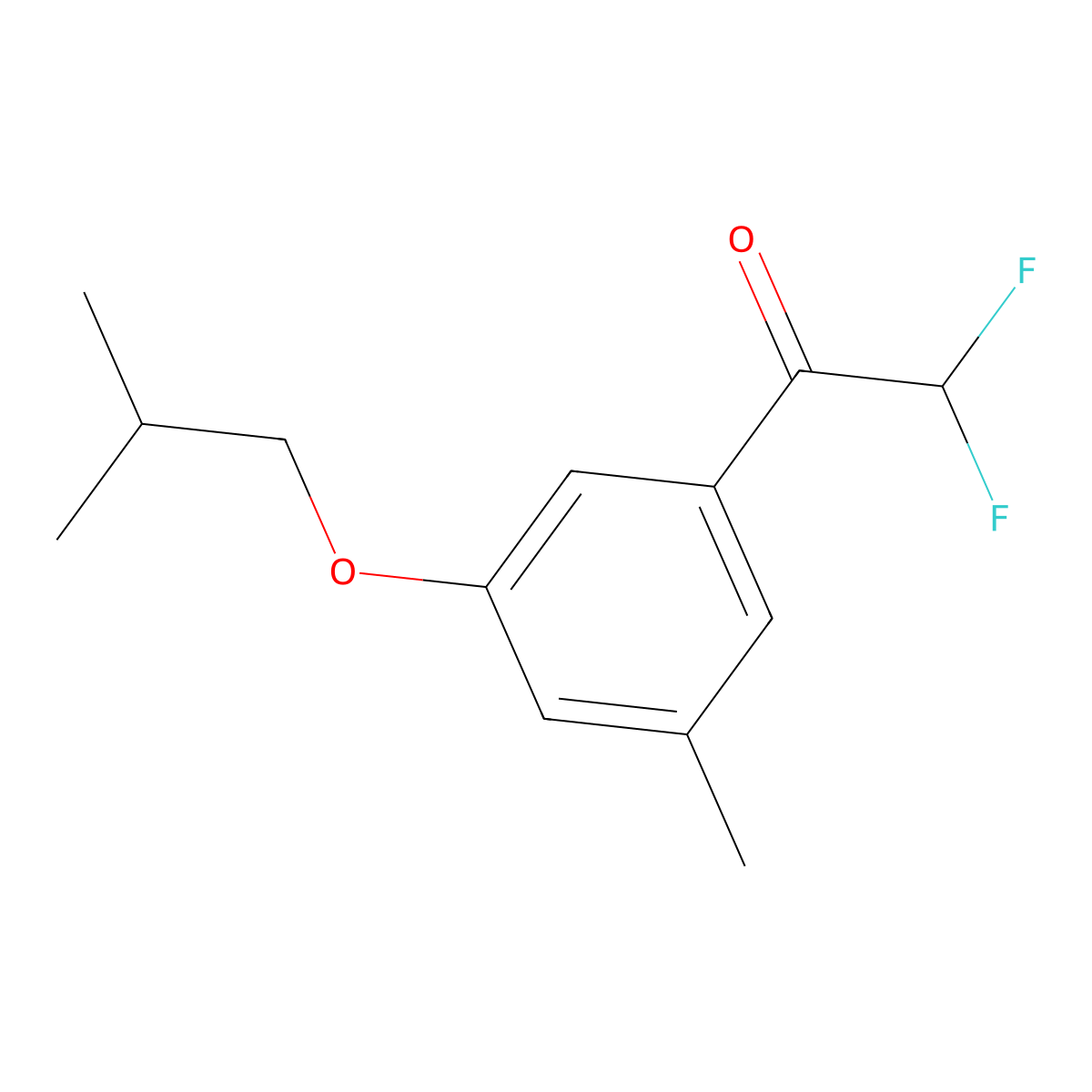 2,2-Difluoro-1-(3-isobutoxy-5-methylphenyl)ethanone molecular structure, CAS 2969474-87-9