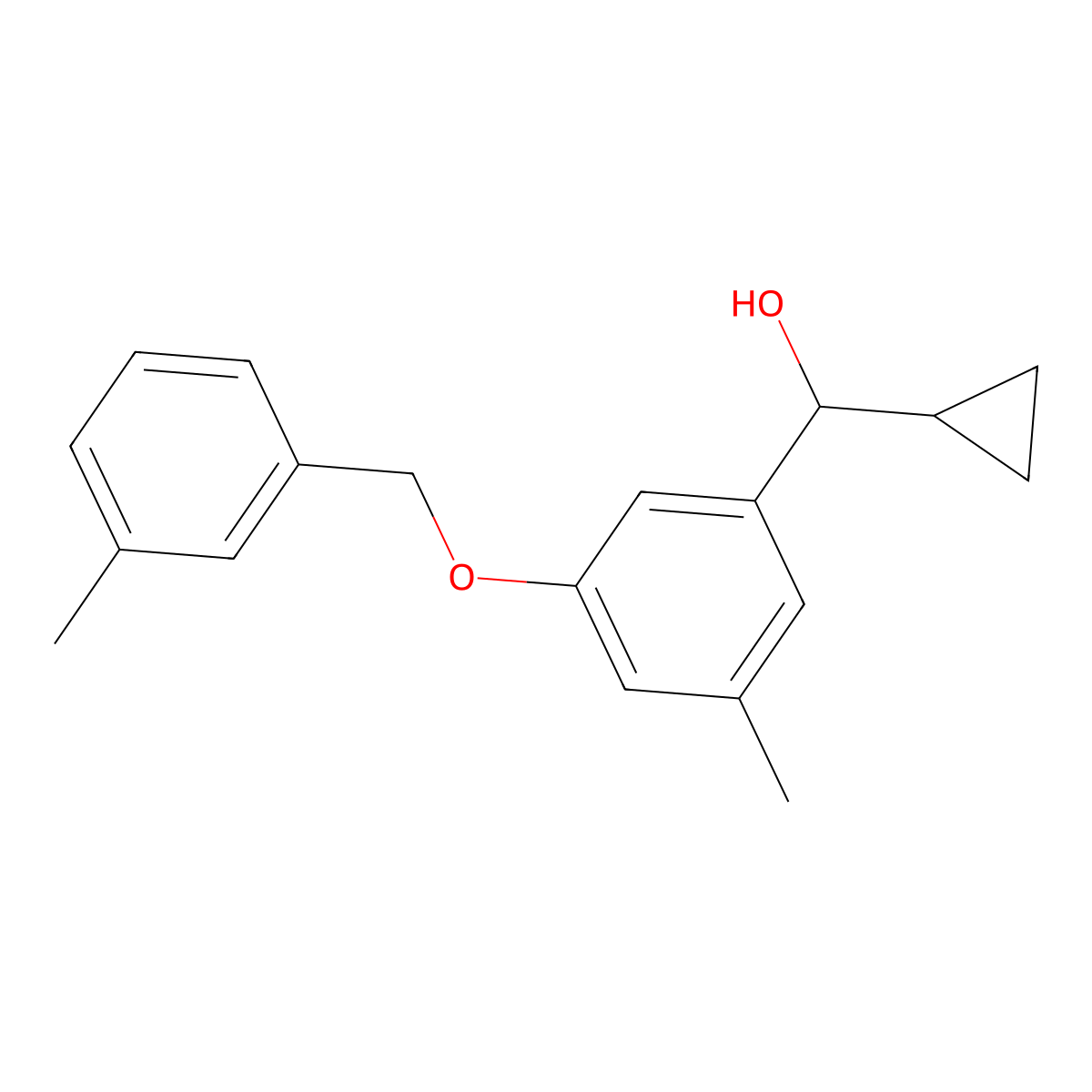 Cyclopropyl(3-methyl-5-((3-methylbenZyl)oxy)phenyl)methanol molecular structure, CAS 2969475-00-9