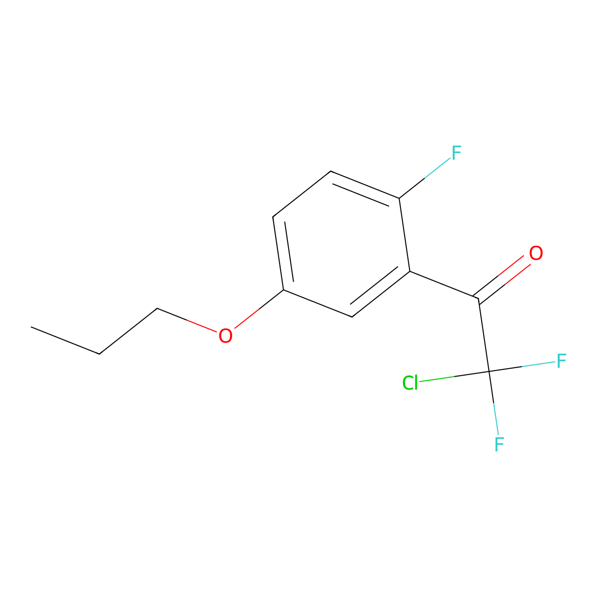 2-Chloro-2,2-difluoro-1-(2-fluoro-5-propoxyphenyl)ethanone molecular structure, CAS 2969476-41-1