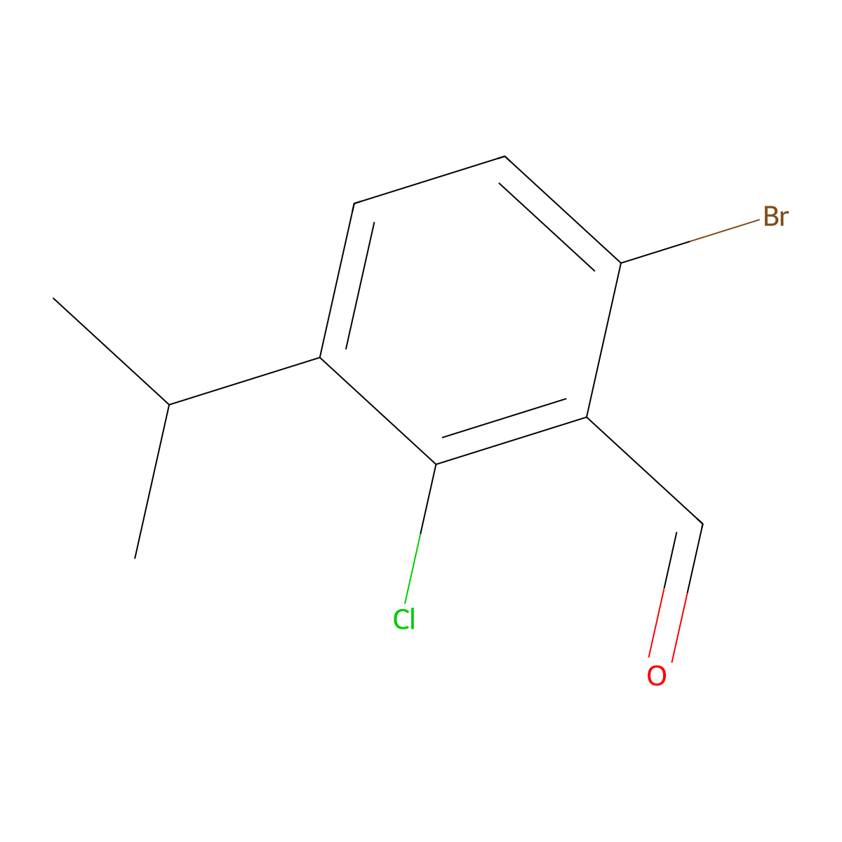 6-Bromo-2-chloro-3-isopropylbenzaldehyde molecular structure, CAS 2969476-87-5