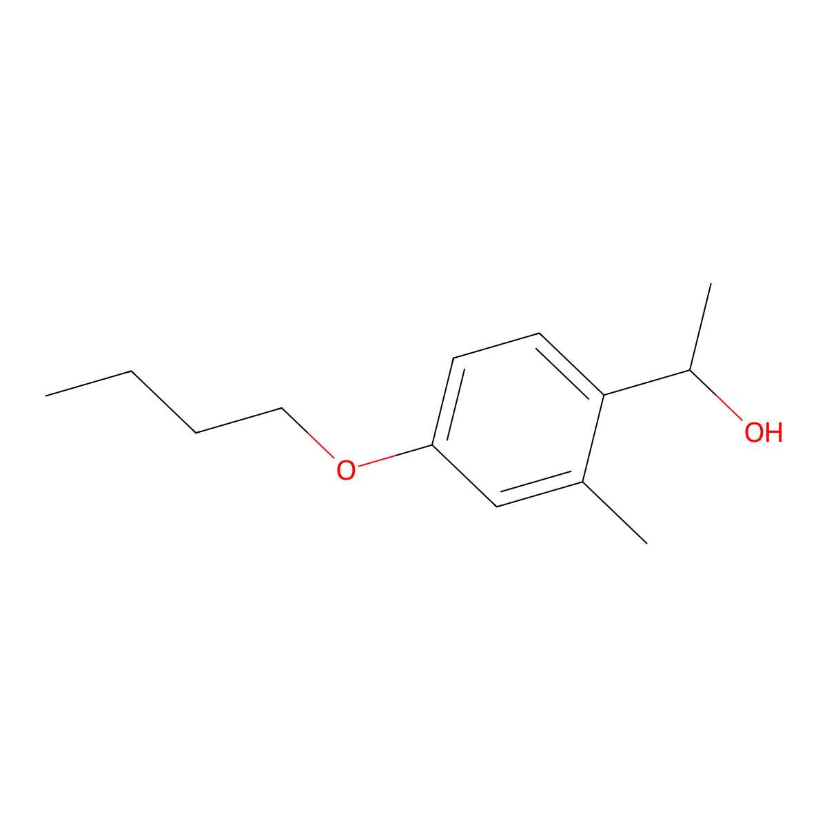 1-(4-Butoxy-2-methylphenyl)ethanol molecular structure, CAS 2969477-05-0