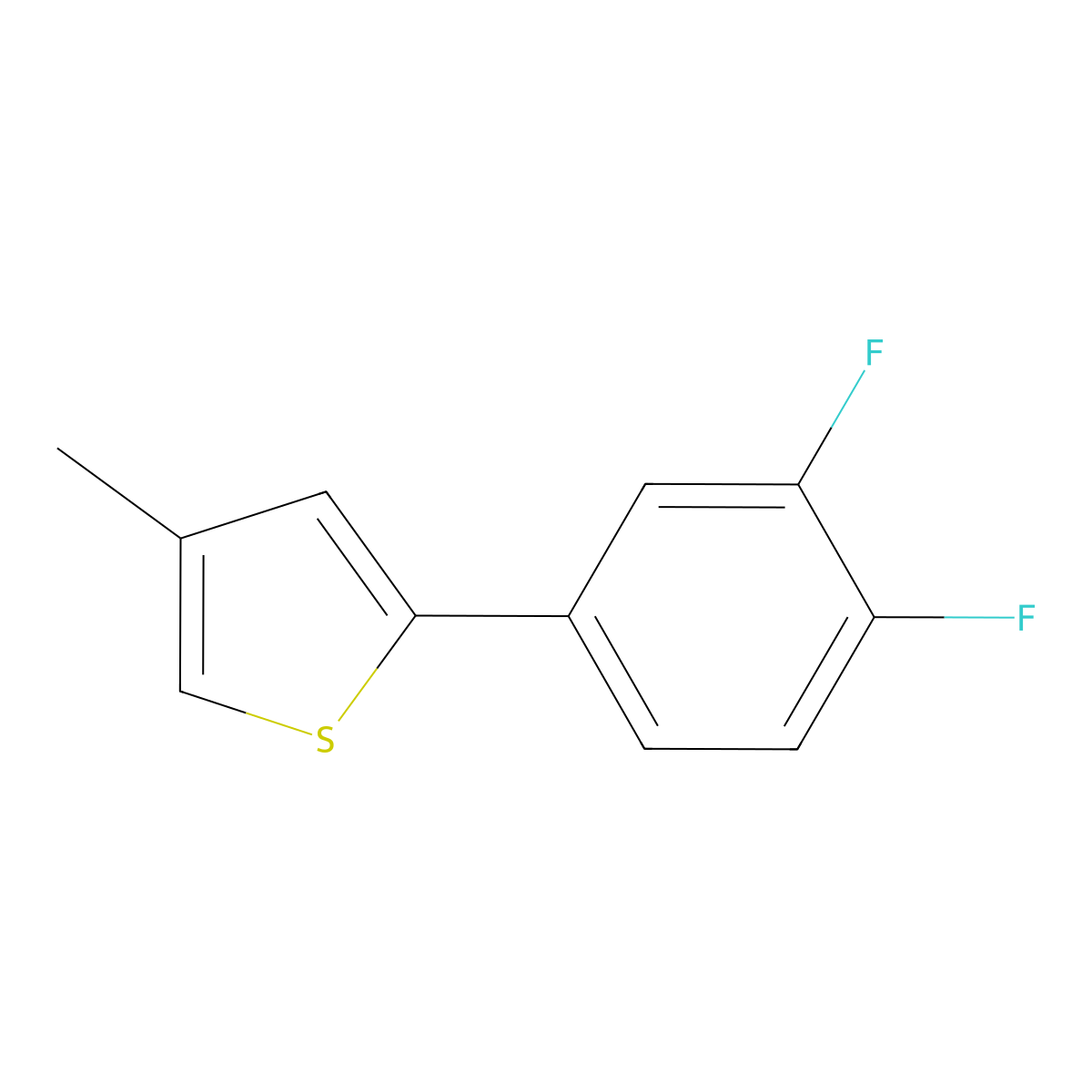 2-(3,4-Difluorophenyl)-4-methylthiophene molecular structure, CAS 2969477-94-7
