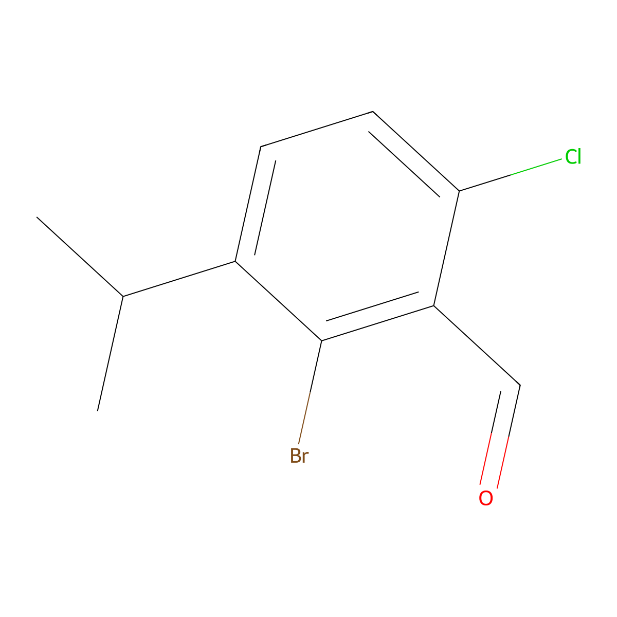2-Bromo-6-chloro-3-isopropylbenzaldehyde molecular structure, CAS 2969477-99-2