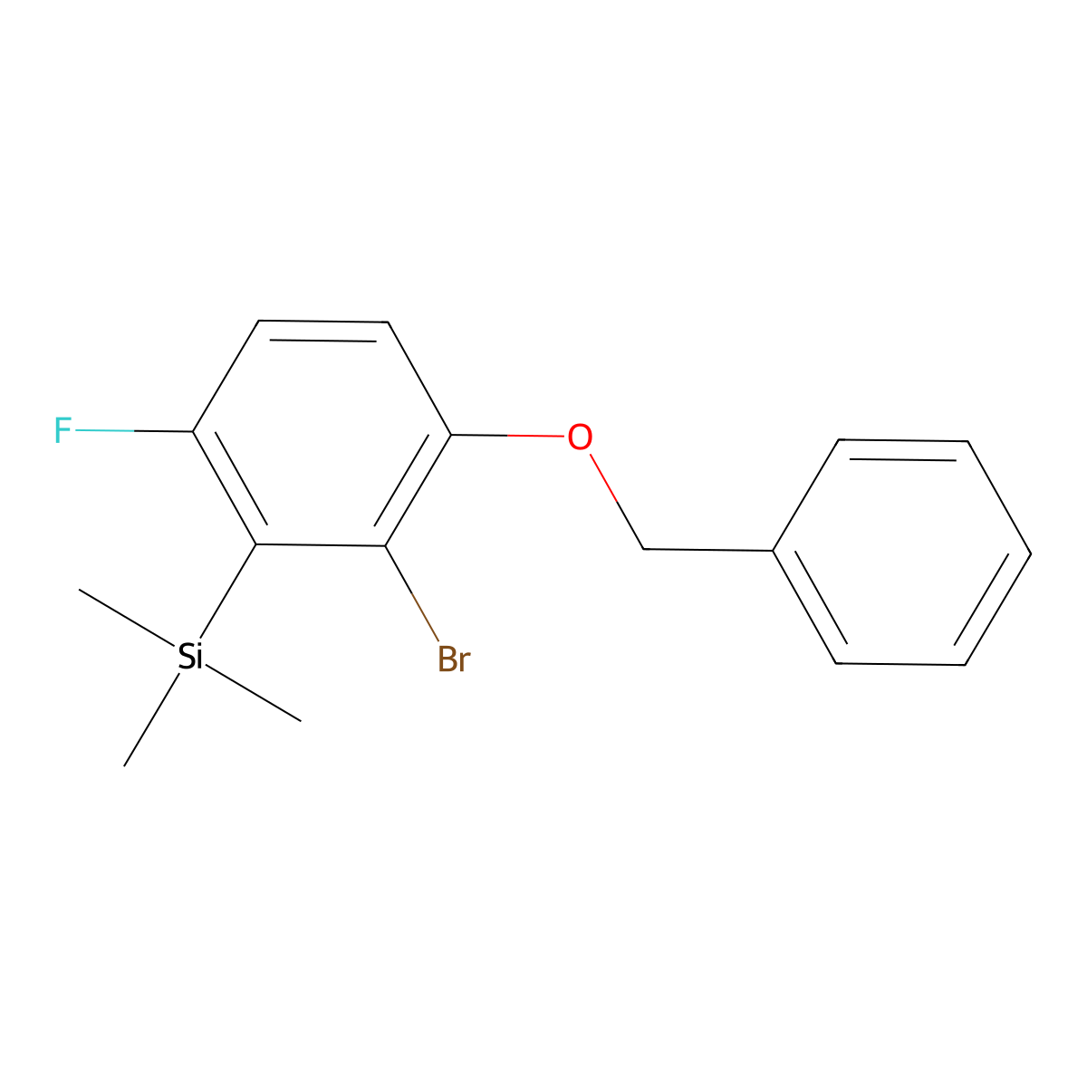 (3-(Benzyloxy)-2-bromo-6-fluorophenyl)trimethylsilane molecular structure, CAS 2969479-16-9