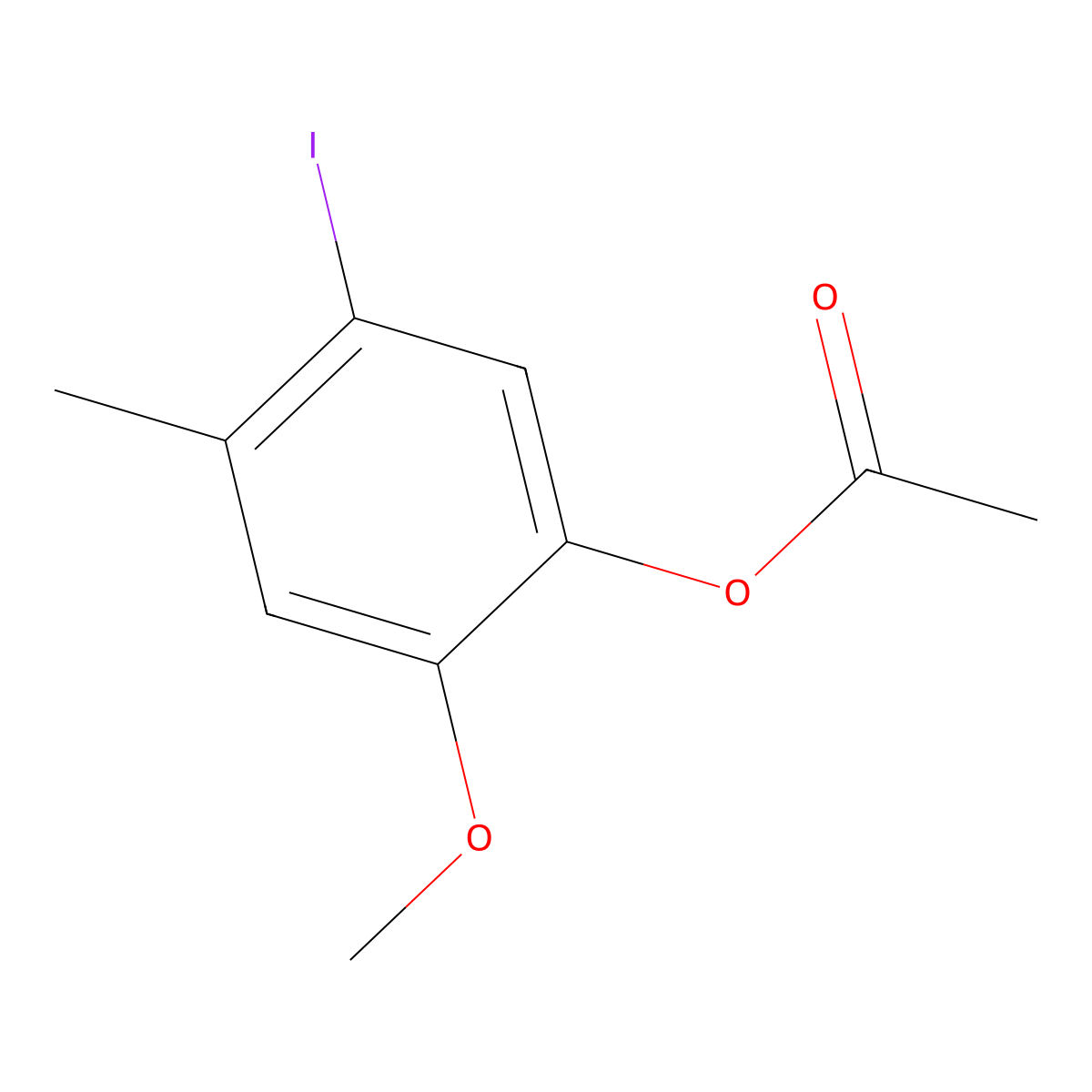 5-Iodo-2-methoxy-4-methylphenyl acetate molecular structure, CAS 2969479-65-8