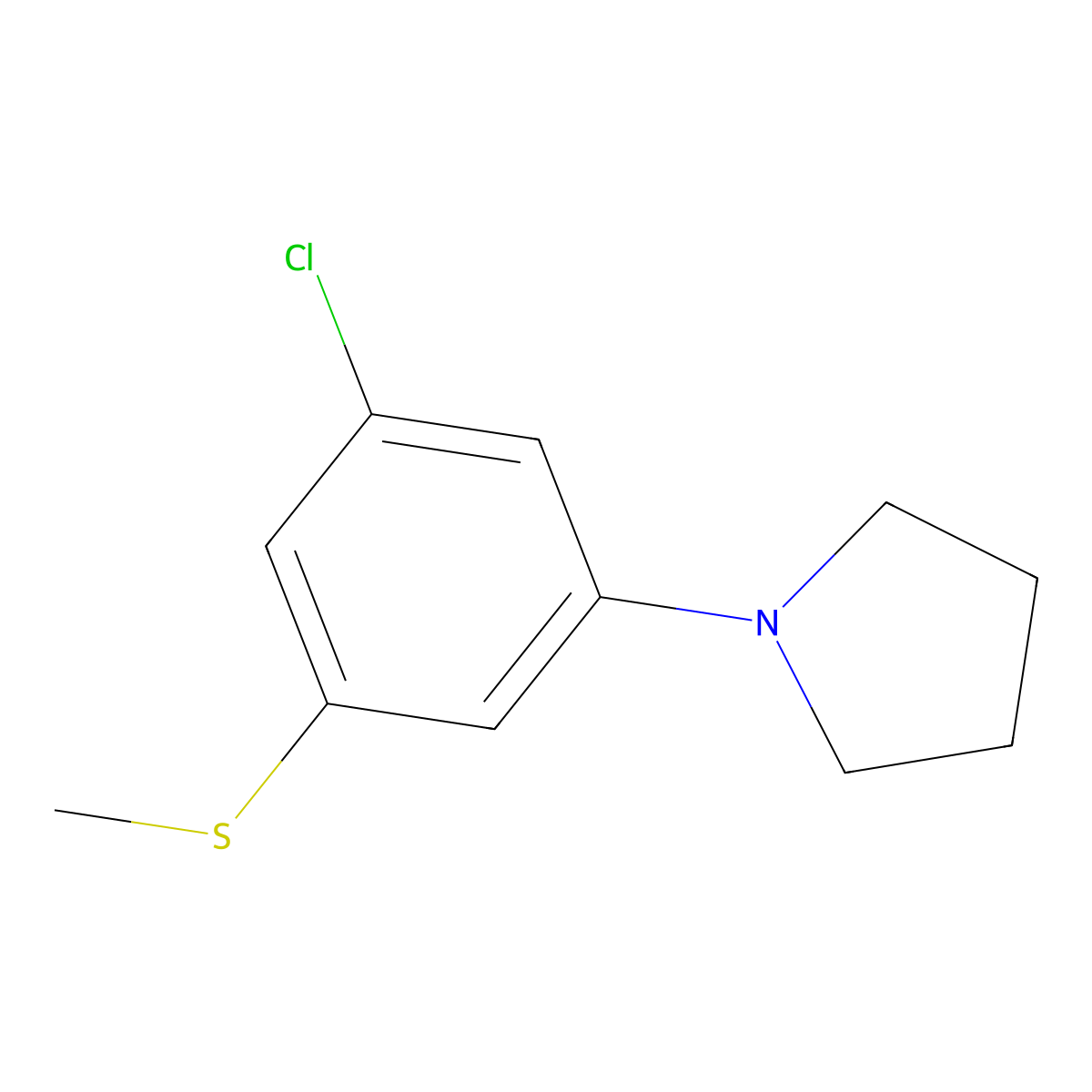 1-(3-Chloro-5-(methylthio)phenyl)pyrrolidine molecular structure, CAS 2969482-15-1