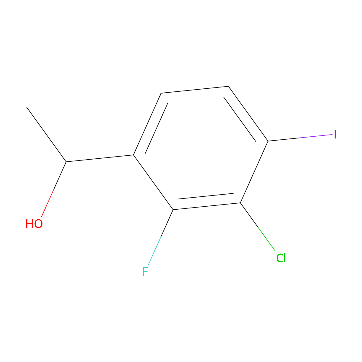 1-(3-Chloro-2-fluoro-4-iodophenyl)ethanol molecular structure, CAS 2969484-12-4