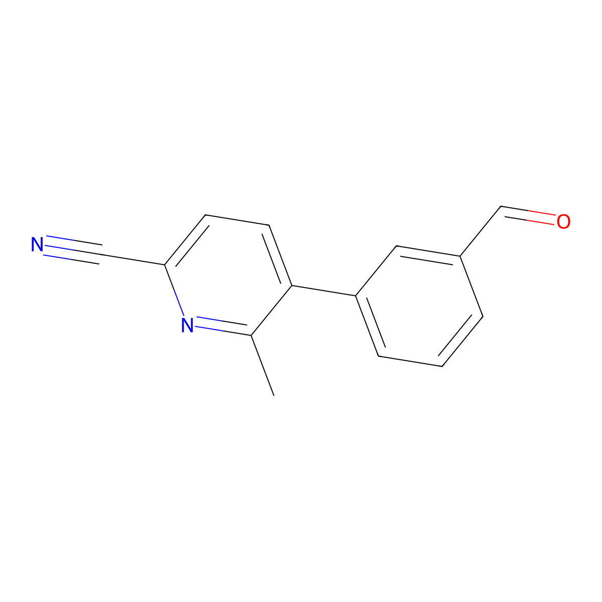 5-(3-Formylphenyl)-6-methylpicolinonitrile molecular structure, CAS 2969484-47-5