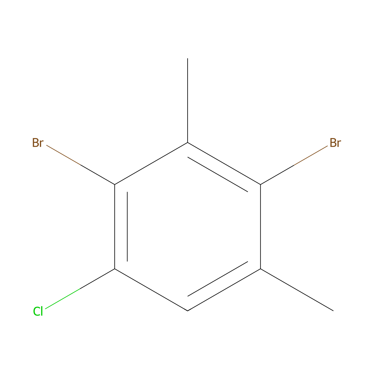 2,4-Dibromo-1-chloro-3,5-dimethylbenzene molecular structure, CAS 2969485-46-7