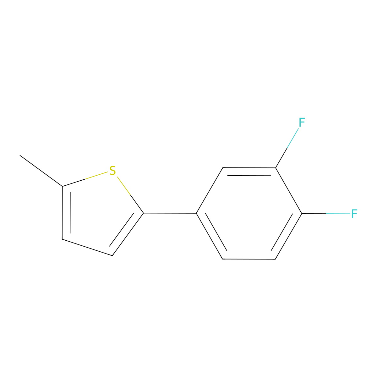 2-(3,4-Difluorophenyl)-5-methylthiophene molecular structure, CAS 2969486-45-9