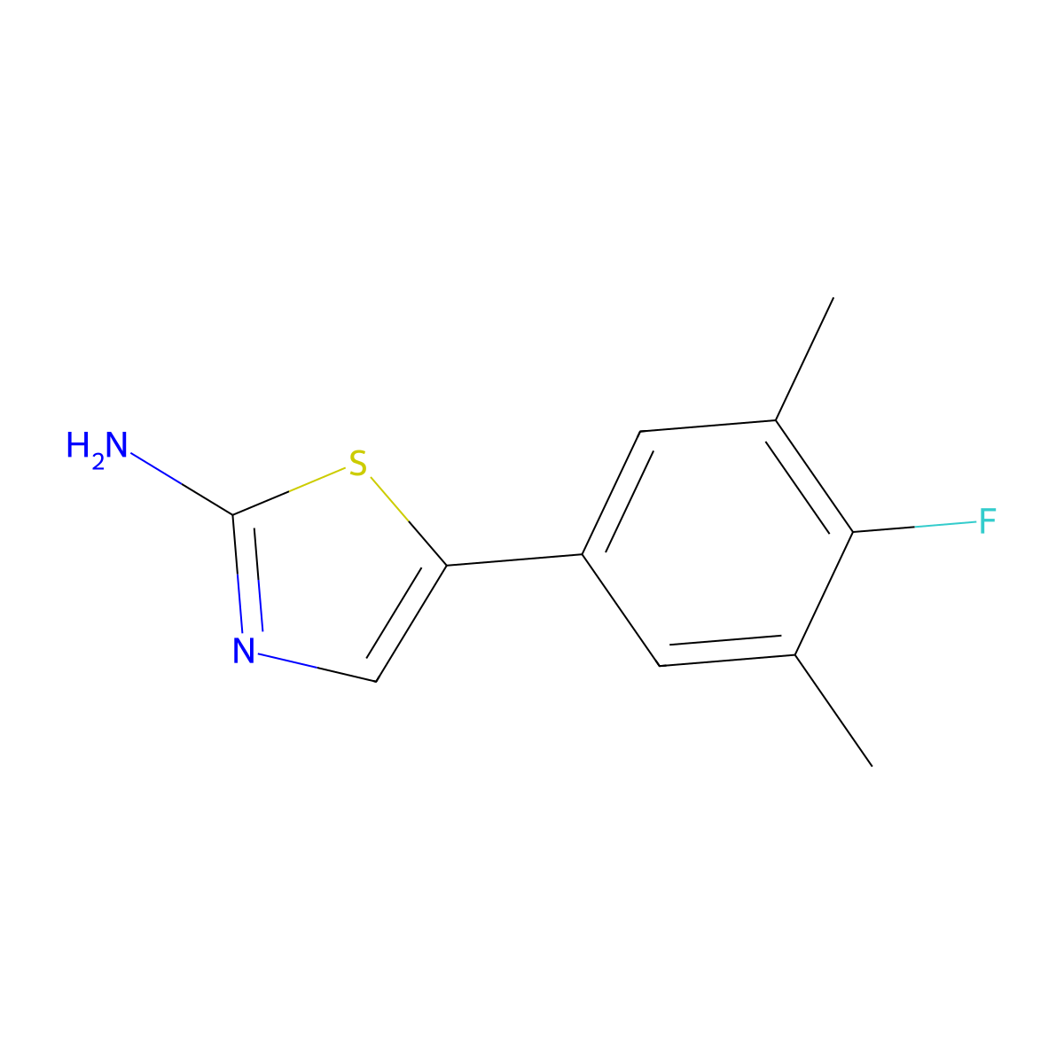 5-(4-Fluoro-3,5-dimethylphenyl)thiazol-2-amine molecular structure, CAS 2969486-71-1