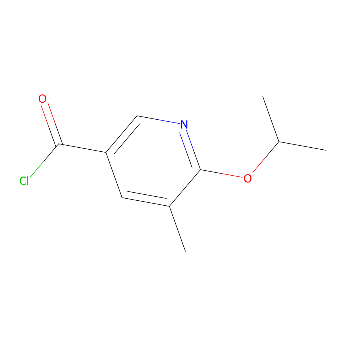 6-Isopropoxy-5-methylnicotinoyl chloride molecular structure, CAS 2969486-79-9