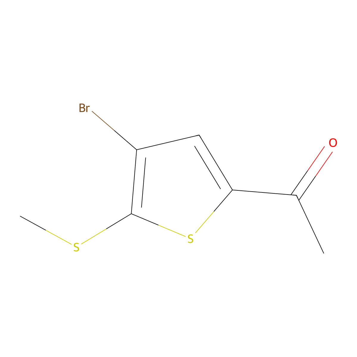1-(4-Bromo-5-(methylthio)thiophen-2-yl)ethanone molecular structure, CAS 2969487-74-7