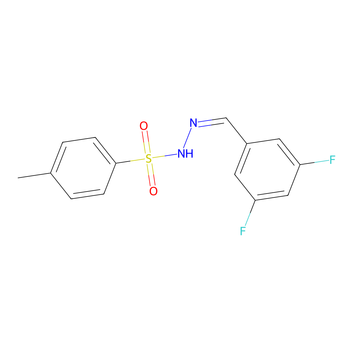N'-(3,5-difluorobenzylidene)-4-methylbenzenesulfonohydrazide molecular structure, CAS 2969616-93-9