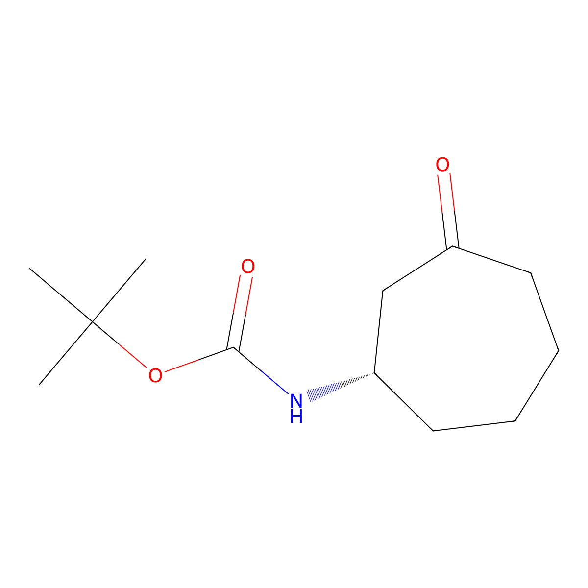 tert-butyl N-[(1S)-3-oxocycloheptyl]carbamate molecular structure, CAS 2969617-18-1