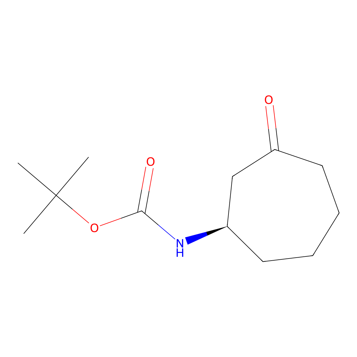 tert-butyl N-[(1R)-3-oxocycloheptyl]carbamate molecular structure, CAS 2969617-49-8