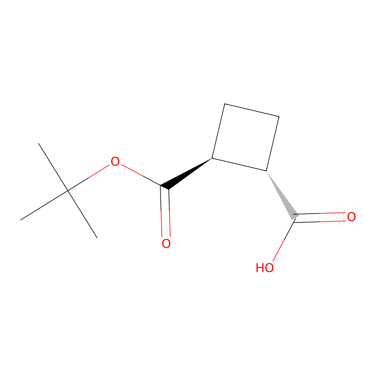 (1S,2S)-2-tert-butoxycarbonylcyclobutanecarboxylic acid molecular structure, CAS 2969617-82-9