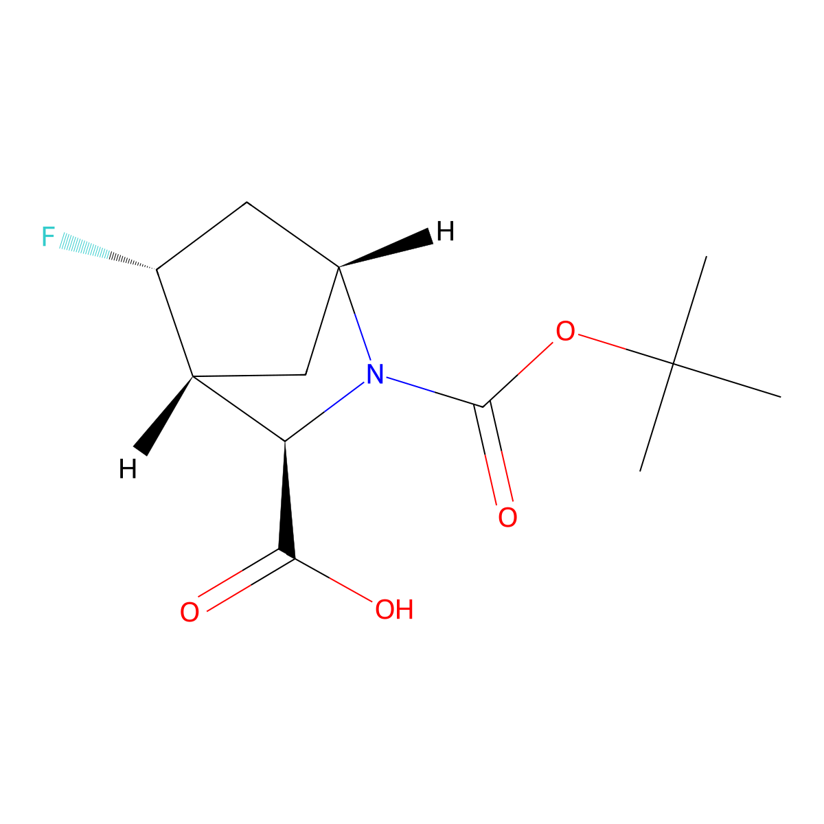 (1R,3R,4R,5R)-2-Tert-butoxycarbonyl-5-fluoro-2-azabicyclo[2.2.1]heptane-3-carboxylic acid molecular structure, CAS 2969618-14-0