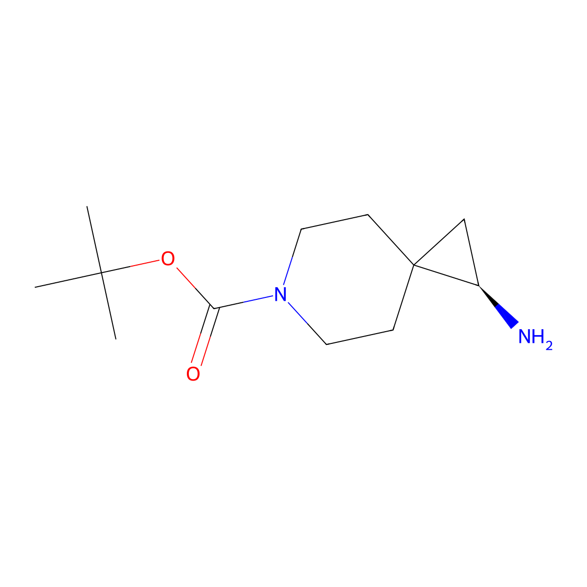 Tert-butyl (2R)-2-amino-6-azaspiro[2.5]octane-6-carboxylate molecular structure, CAS 2969618-24-2