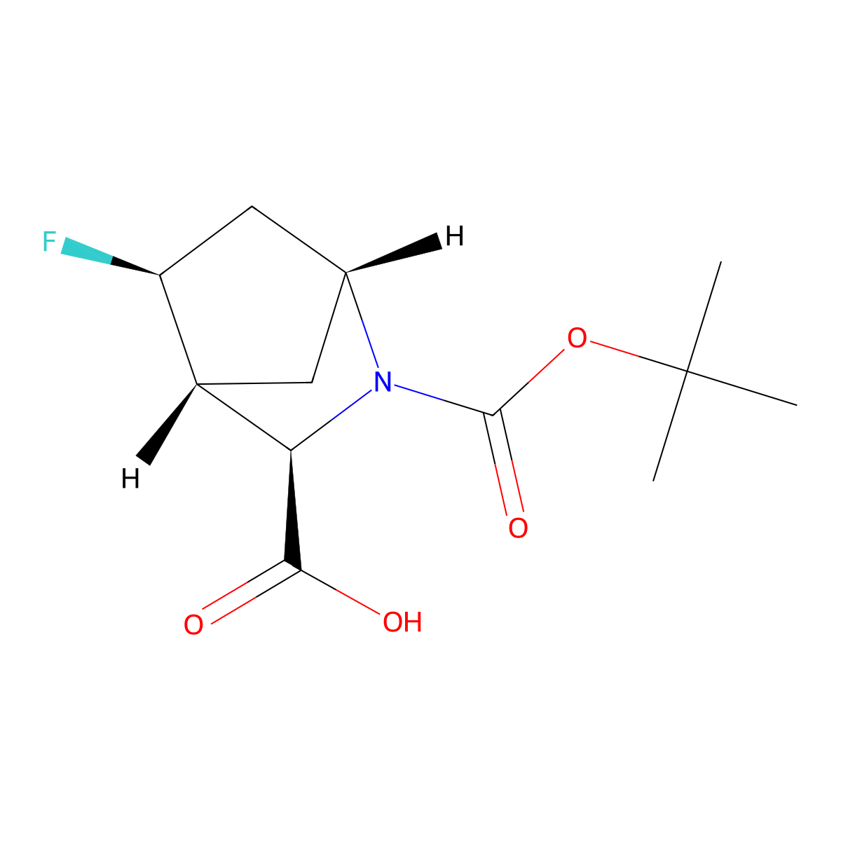 (1R,3R,4R,5S)-2-Tert-butoxycarbonyl-5-fluoro-2-azabicyclo[2.2.1]heptane-3-carboxylic acid molecular structure, CAS 2969618-26-4