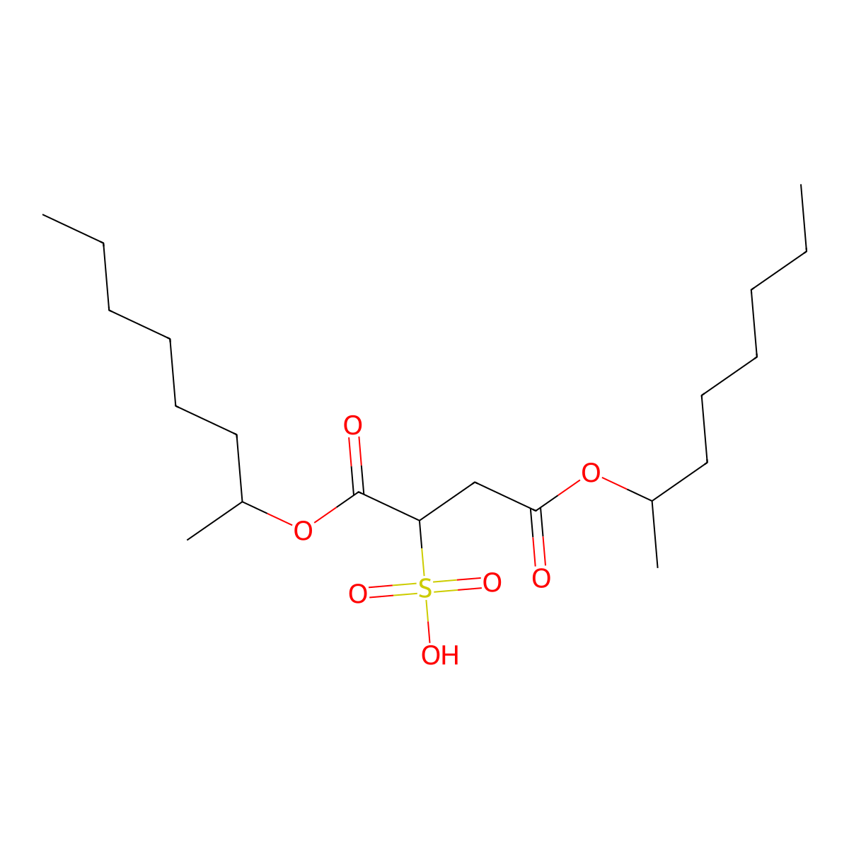 1,4-Diisooctyl sulphosuccinate molecular structure, CAS 29699-21-6