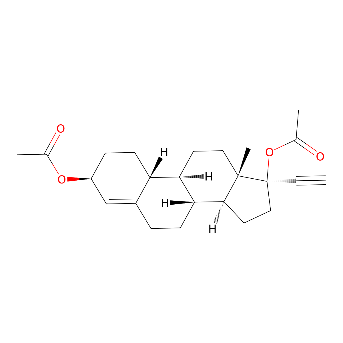 Ethynodiol Diacetate molecular structure, CAS 297-76-7
