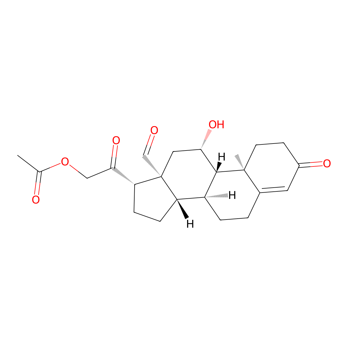 Aldosterone acetate molecular structure, CAS 297-91-6