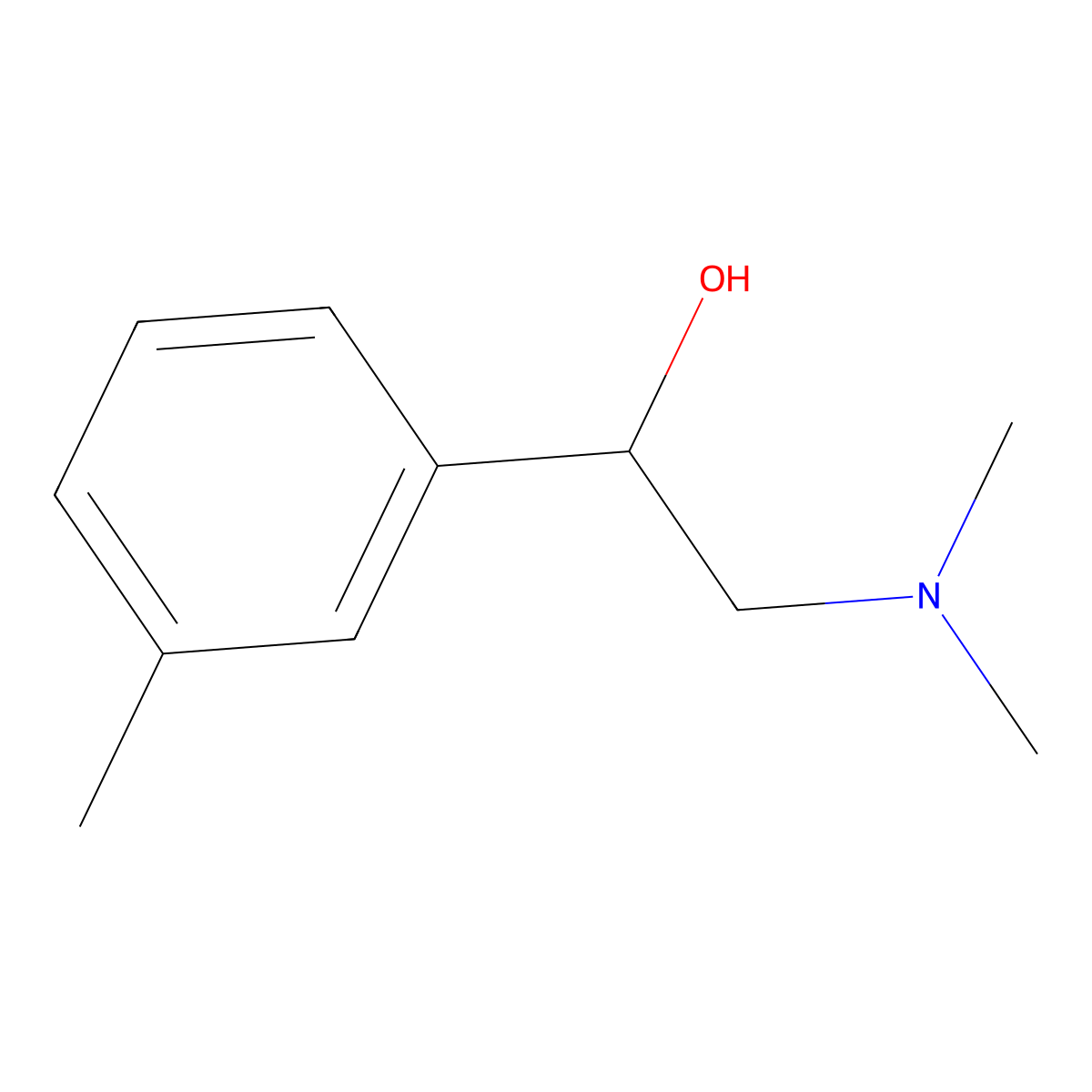 2-(Dimethylamino)-1-(3-methylphenyl)ethan-1-ol molecular structure, CAS 2970-85-6