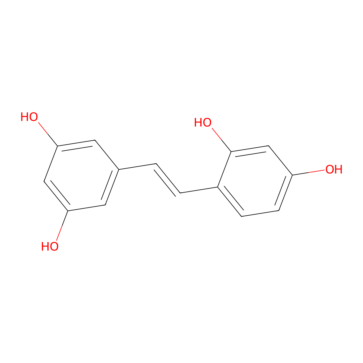 Trans-2,3',4,5'-tetrahydroxystilbene molecular structure, CAS 29700-22-9