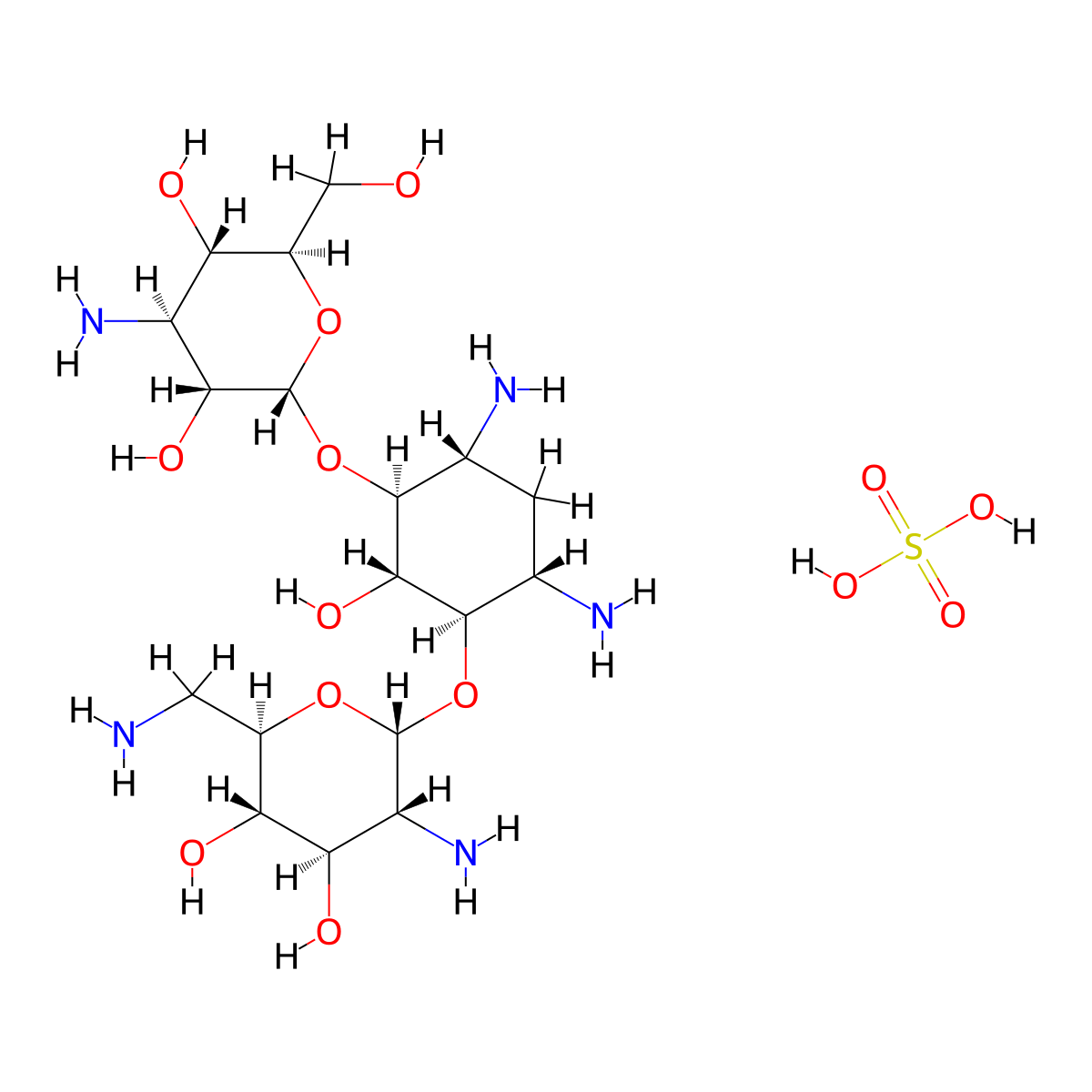 Bekanamycin Sulfate molecular structure, CAS 29701-07-3