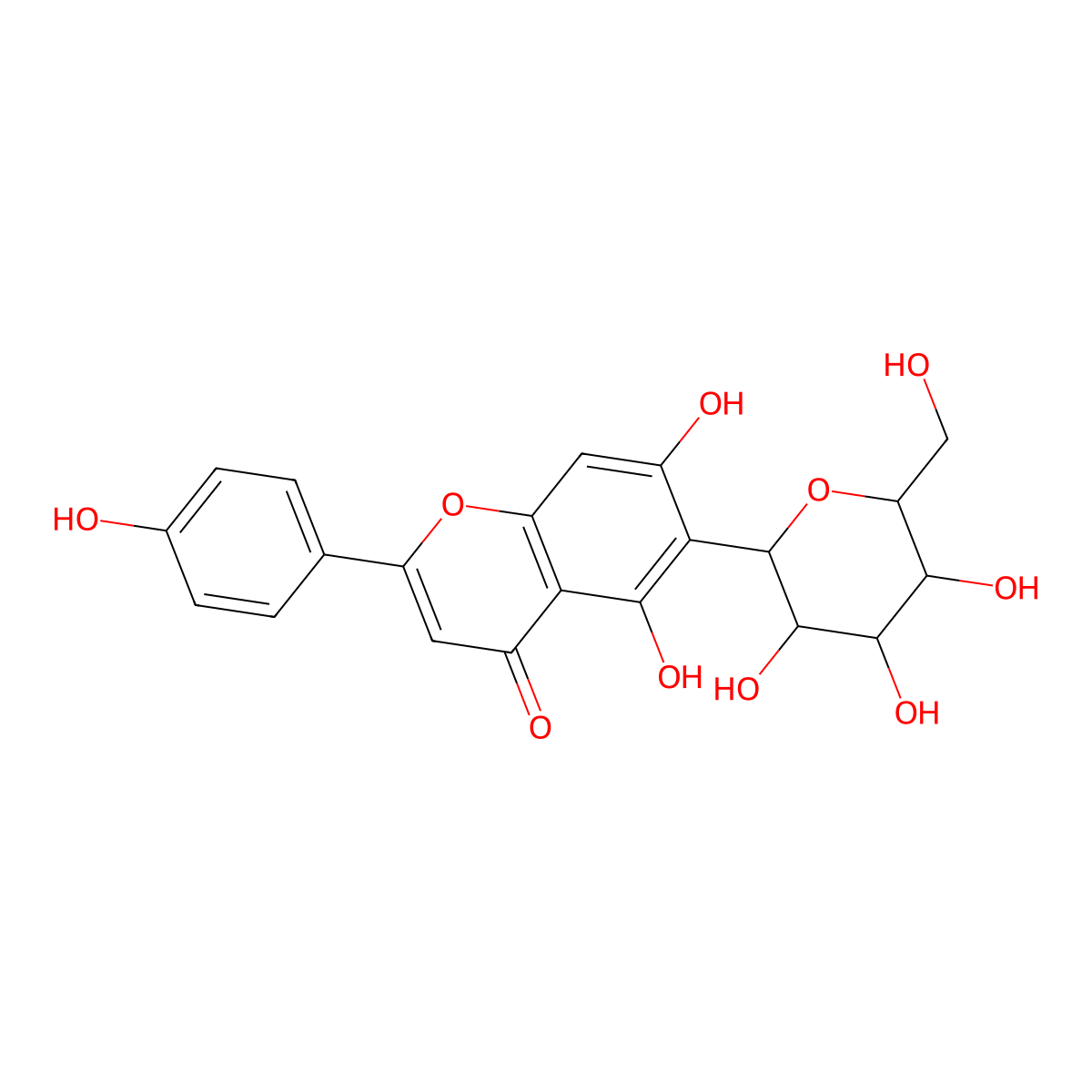 Isovitexin molecular structure, CAS 29702-25-8