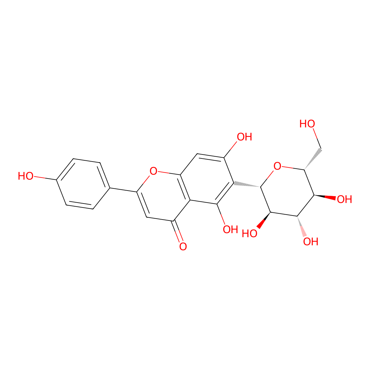 Isovitexin molecular structure, CAS 29702-25-8