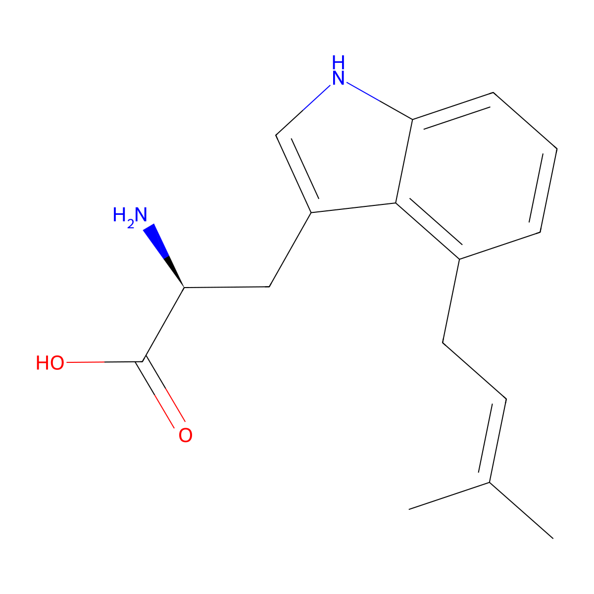 4-(3-Methylbut-2-enyl)-L-tryptophan molecular structure, CAS 29702-35-0