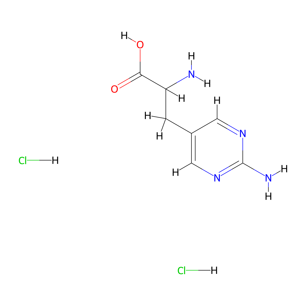 2-Amino-3-(2-aminopyrimidin-5-YL)propanoic acid dihydrochloride molecular structure, CAS 2970213-46-6