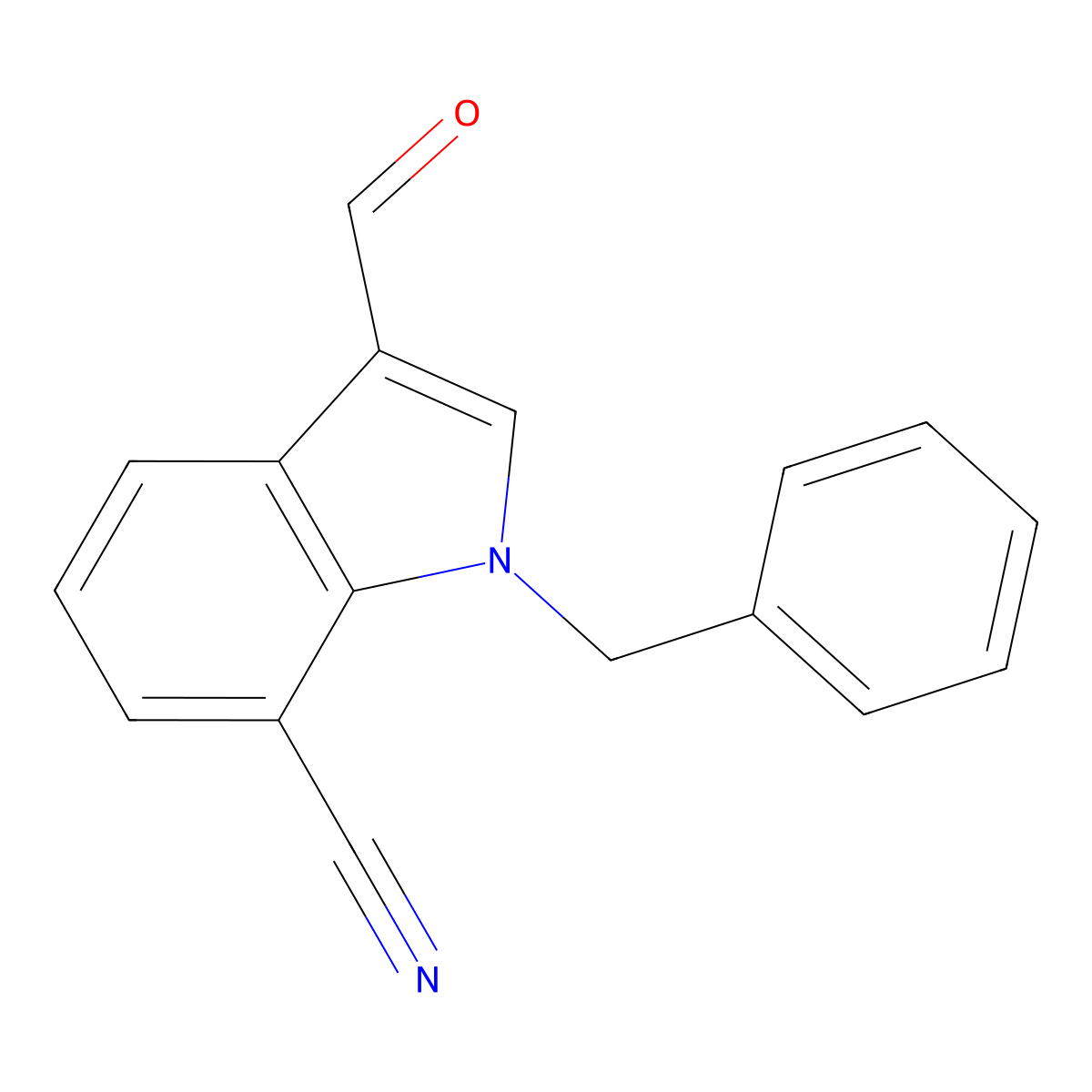 1-Benzyl-3-formyl-indole-7-carbonitrile molecular structure, CAS 2970213-89-7