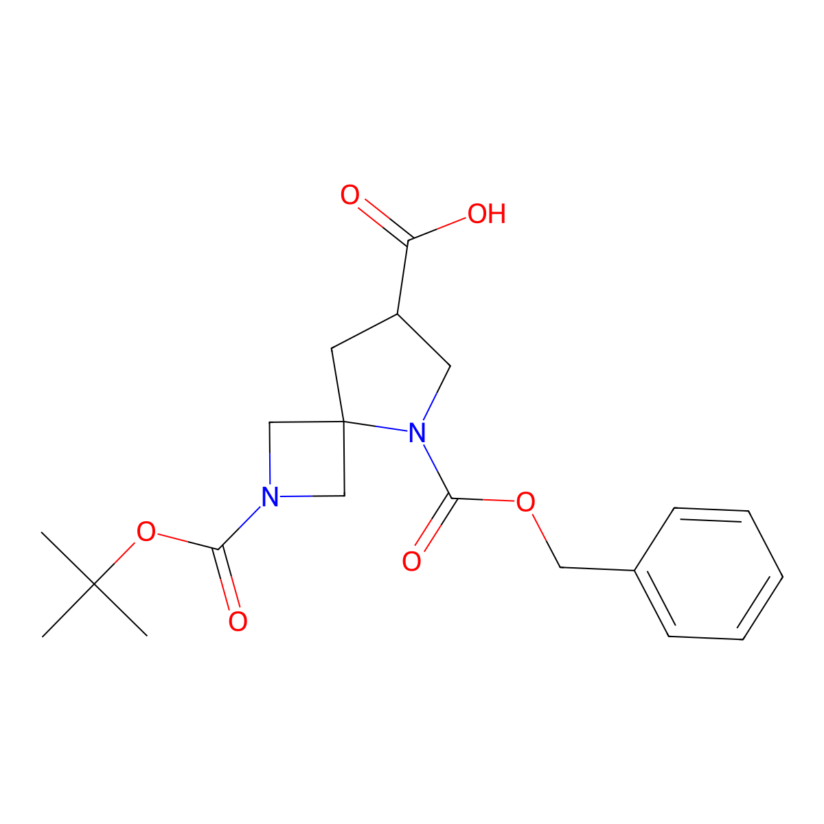 5-Benzyloxycarbonyl-2-tert-butoxycarbonyl-2,5-diazaspiro[3.4]octane-7-carboxylic acid molecular structure, CAS 2970214-05-0
