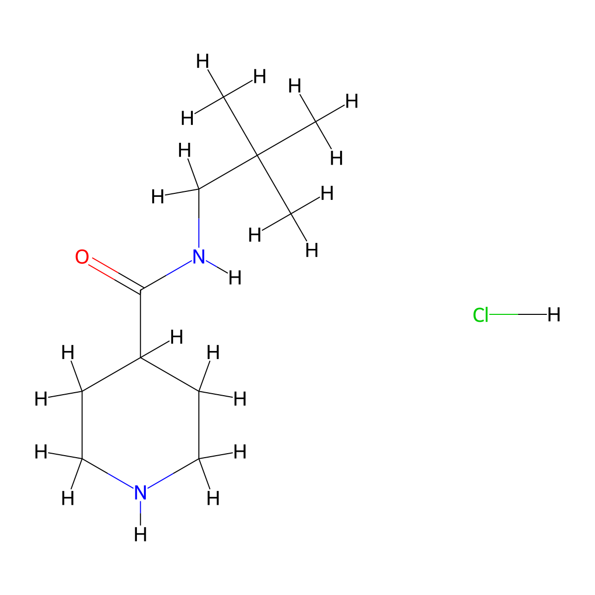 N-(2,2-dimethylpropyl)piperidine-4-carboxamide;hydrochloride molecular structure, CAS 2970214-21-0