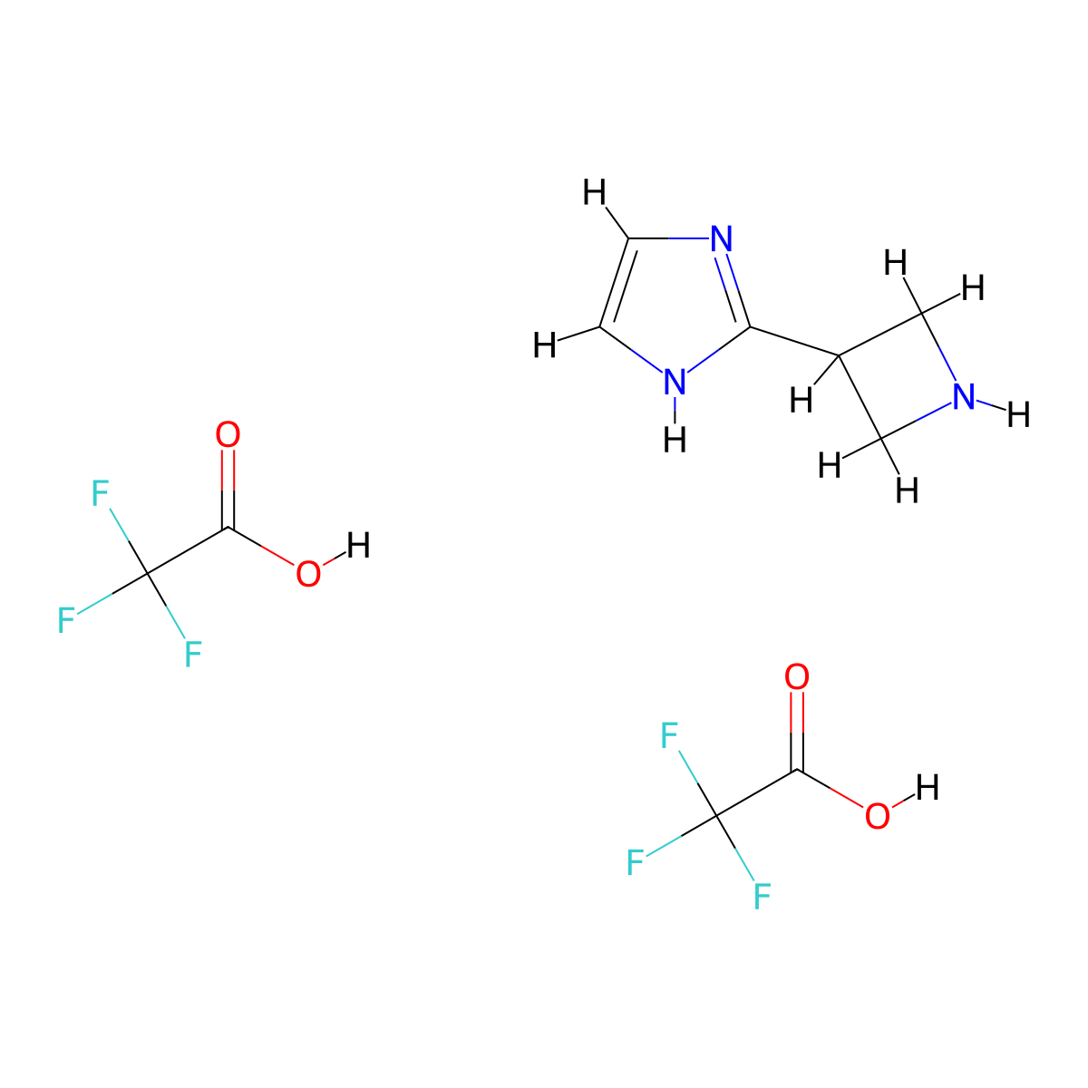 2-(azetidin-3-yl)-1H-imidazole;bis(2,2,2-trifluoroacetic acid) molecular structure, CAS 2970214-41-4