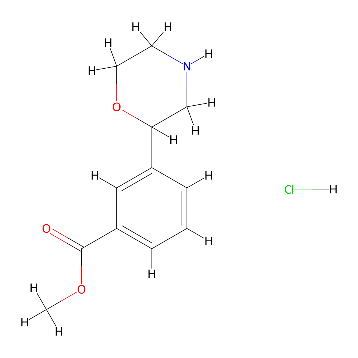 Methyl 3-morpholin-2-ylbenzoate hydrochloride molecular structure, CAS 2970215-67-7